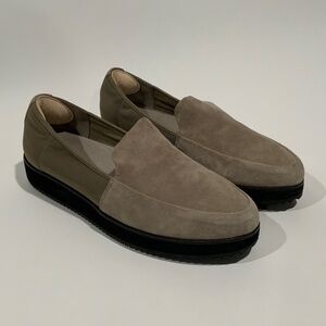 Eileen Fisher Sz 9.5 Dell Suede Leather Loafer Gray Shoes